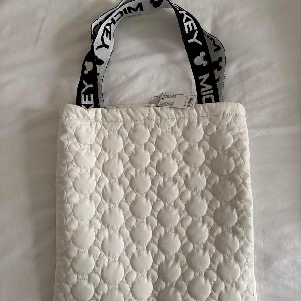 Disney White Quilted Tote Bag